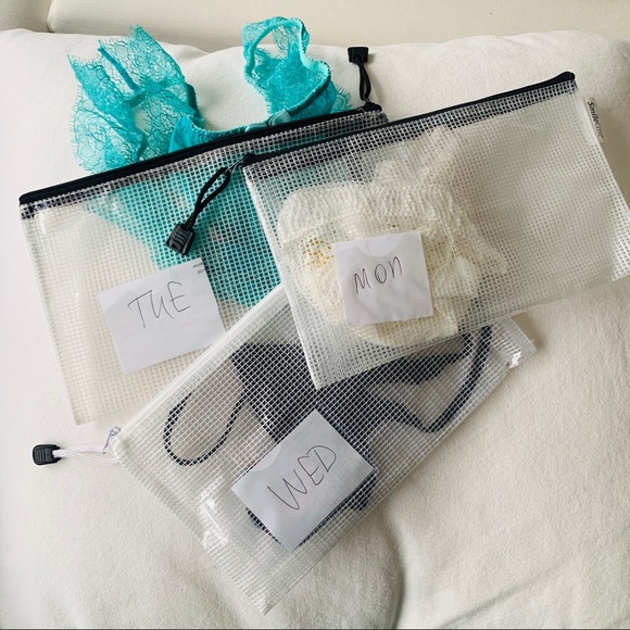 1-2-3pcs Clear Checked TSA Approved Traveling Zip Pouch Mini Hand Bag - Picture 3 of 11